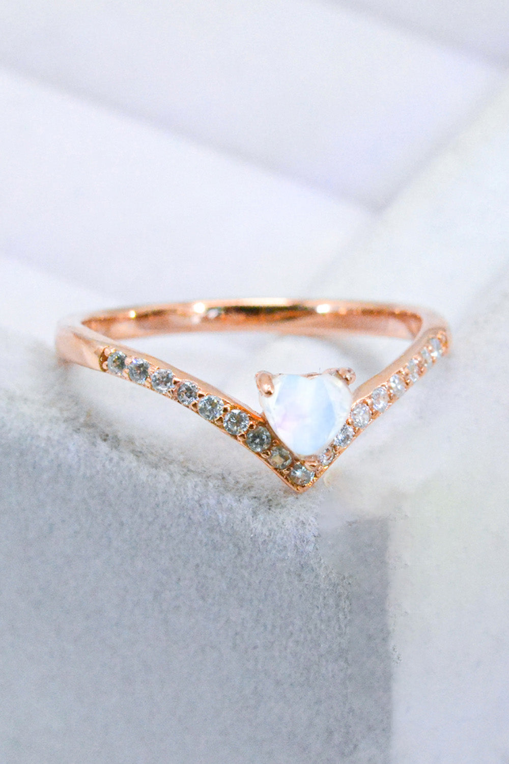 Moonstone Heart-Shaped Ring