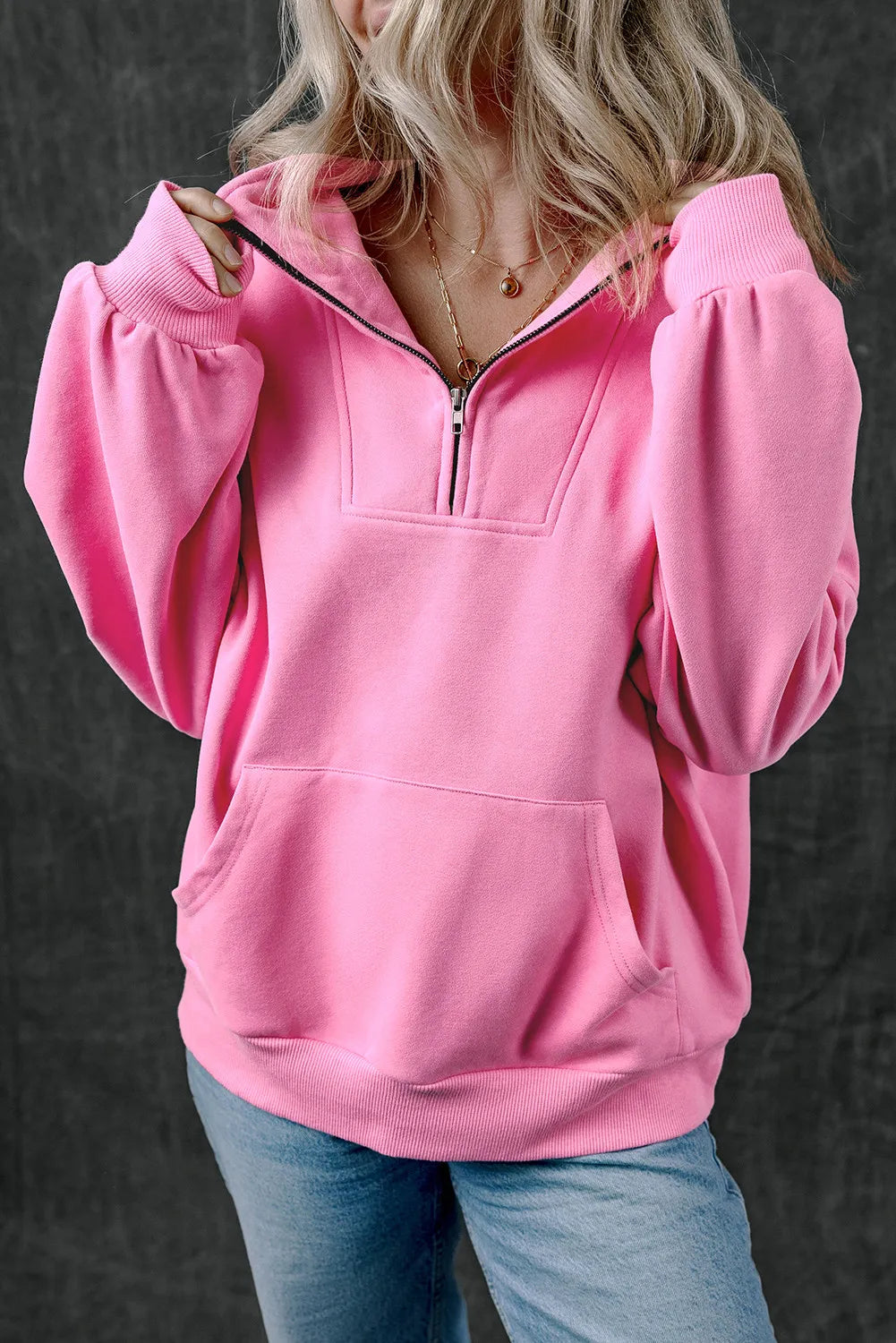 Half Zip Long Sleeve Sweatshirt